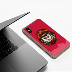 Чехол iPhone XS Max матовый Bring Me The Horizon Owl, цвет: 3D-коричневый — фото 2
