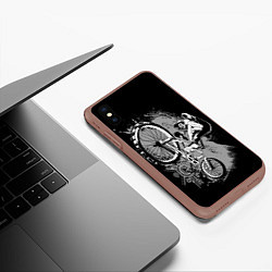 Чехол iPhone XS Max матовый Bmx jump rider, цвет: 3D-коричневый — фото 2