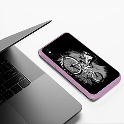 Чехол iPhone XS Max матовый Bmx jump rider, цвет: 3D-сиреневый — фото 2