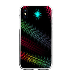 Чехол iPhone XS Max матовый Звездный салют, цвет: 3D-белый