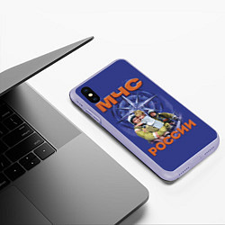 Чехол iPhone XS Max матовый МЧС России - спасатели, цвет: 3D-светло-сиреневый — фото 2