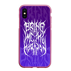 Чехол iPhone XS Max матовый Bring Me The Horizon Lettering, цвет: 3D-малиновый