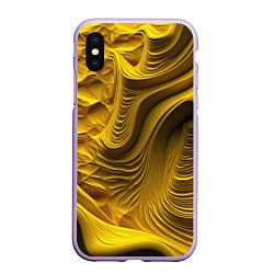 Чехол iPhone XS Max матовый Объемная желтая текстура, цвет: 3D-светло-сиреневый