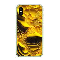 Чехол iPhone XS Max матовый Желтая объемная текстура, цвет: 3D-салатовый