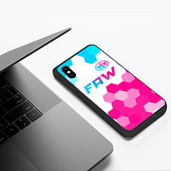 Чехол iPhone XS Max матовый FAW neon gradient style: символ сверху, цвет: 3D-черный — фото 2