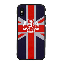 Чехол iPhone XS Max матовый Asking Alexandria британский флаг, цвет: 3D-черный