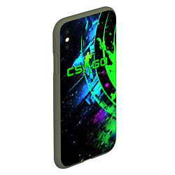 Чехол iPhone XS Max матовый CS GO green black style, цвет: 3D-темно-зеленый — фото 2