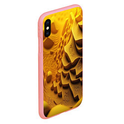 Чехол iPhone XS Max матовый Желтая объемная абстракция, цвет: 3D-баблгам — фото 2