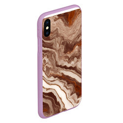 Чехол iPhone XS Max матовый Коричневая яшма, цвет: 3D-сиреневый — фото 2