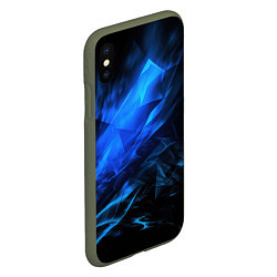 Чехол iPhone XS Max матовый Blue black background, цвет: 3D-темно-зеленый — фото 2