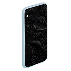 Чехол iPhone XS Max матовый Black texture, цвет: 3D-голубой — фото 2