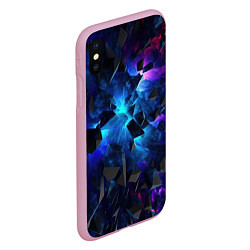 Чехол iPhone XS Max матовый Объемные летящие элементы, цвет: 3D-розовый — фото 2