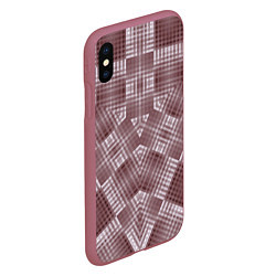 Чехол iPhone XS Max матовый В коричневых тонах геометрический узор, цвет: 3D-малиновый — фото 2