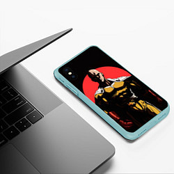 Чехол iPhone XS Max матовый Злой Сайтама, цвет: 3D-мятный — фото 2