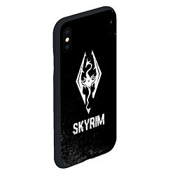 Чехол iPhone XS Max матовый Skyrim glitch на темном фоне, цвет: 3D-черный — фото 2