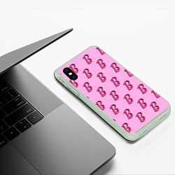 Чехол iPhone XS Max матовый B is for Barbie, цвет: 3D-салатовый — фото 2