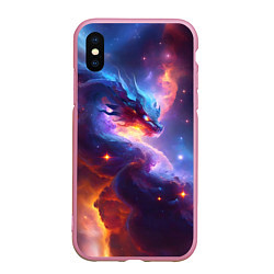 Чехол iPhone XS Max матовый Туманность дракона, цвет: 3D-розовый