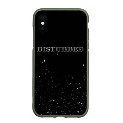 Чехол iPhone XS Max матовый Disturbed stars, цвет: 3D-темно-зеленый