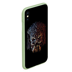 Чехол iPhone XS Max матовый Predator - skull, цвет: 3D-салатовый — фото 2