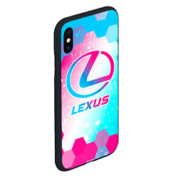 Чехол iPhone XS Max матовый Lexus neon gradient style, цвет: 3D-черный — фото 2