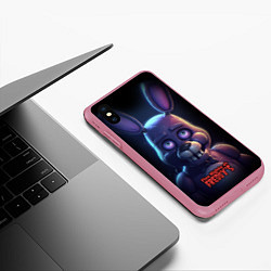 Чехол iPhone XS Max матовый Bonnie FNAF, цвет: 3D-малиновый — фото 2