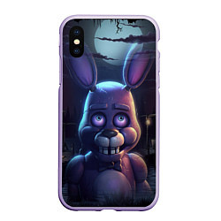 Чехол iPhone XS Max матовый Bonnie FNAF, цвет: 3D-светло-сиреневый