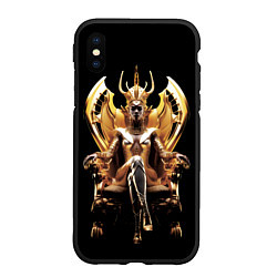 Чехол iPhone XS Max матовый Египтянка на золотом троне, цвет: 3D-черный