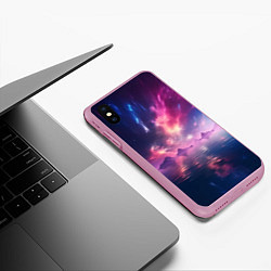 Чехол iPhone XS Max матовый Space and islands, цвет: 3D-розовый — фото 2