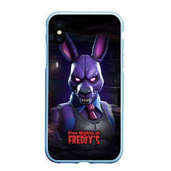 Чехол iPhone XS Max матовый Bonnie FNAF, цвет: 3D-голубой