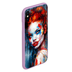 Чехол iPhone XS Max матовый Clown girl, цвет: 3D-сиреневый — фото 2