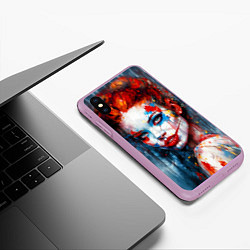 Чехол iPhone XS Max матовый Clown girl, цвет: 3D-сиреневый — фото 2