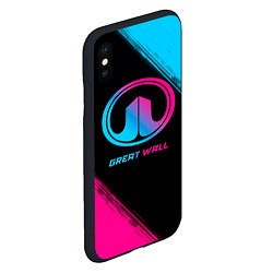 Чехол iPhone XS Max матовый Great Wall - neon gradient, цвет: 3D-черный — фото 2