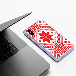 Чехол iPhone XS Max матовый Национальный, цвет: 3D-светло-сиреневый — фото 2