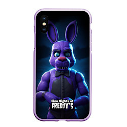 Чехол iPhone XS Max матовый Five Nights at Freddys Bonnie, цвет: 3D-сиреневый