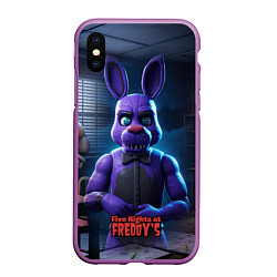 Чехол iPhone XS Max матовый Five Nights at Freddys Bonnie, цвет: 3D-фиолетовый