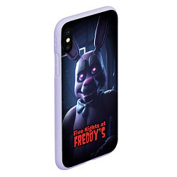 Чехол iPhone XS Max матовый Five Nights at Freddys Bonnie, цвет: 3D-светло-сиреневый — фото 2