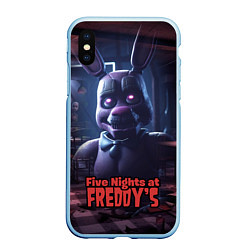 Чехол iPhone XS Max матовый Five Nights at Freddys Bonnie, цвет: 3D-голубой