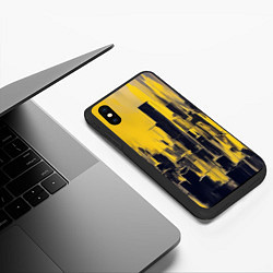 Чехол iPhone XS Max матовый Большой нарисованный город, цвет: 3D-черный — фото 2