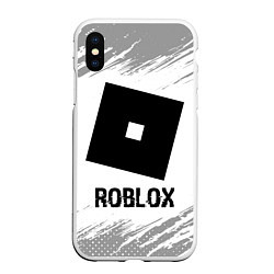 Чехол iPhone XS Max матовый Roblox glitch на светлом фоне, цвет: 3D-белый