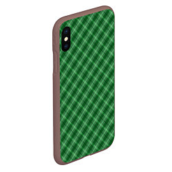 Чехол iPhone XS Max матовый Зеленая клетка, цвет: 3D-коричневый — фото 2