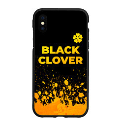 Чехол iPhone XS Max матовый Black Clover - gold gradient: символ сверху, цвет: 3D-черный