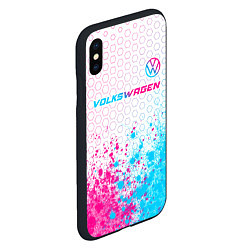 Чехол iPhone XS Max матовый Volkswagen neon gradient style: символ сверху, цвет: 3D-черный — фото 2