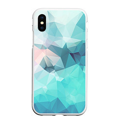 Чехол iPhone XS Max матовый Небо из геометрических кристаллов, цвет: 3D-белый