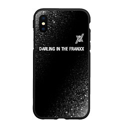 Чехол iPhone XS Max матовый Darling in the FranXX glitch на темном фоне: симво, цвет: 3D-черный