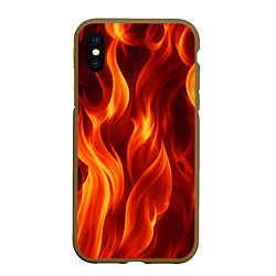 Чехол iPhone XS Max матовый Пламя огня, цвет: 3D-коричневый