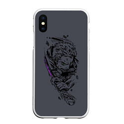 Чехол iPhone XS Max матовый One Piece - Roronoa Zoro, цвет: 3D-белый