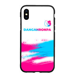Чехол iPhone XS Max матовый Danganronpa neon gradient style: символ сверху, цвет: 3D-черный