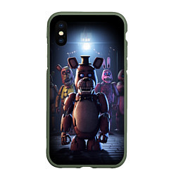 Чехол iPhone XS Max матовый Five Nights at Freddy, цвет: 3D-темно-зеленый