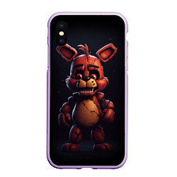 Чехол iPhone XS Max матовый Маленький Фредди, цвет: 3D-сиреневый