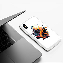 Чехол iPhone XS Max матовый Пламя феникса, цвет: 3D-белый — фото 2